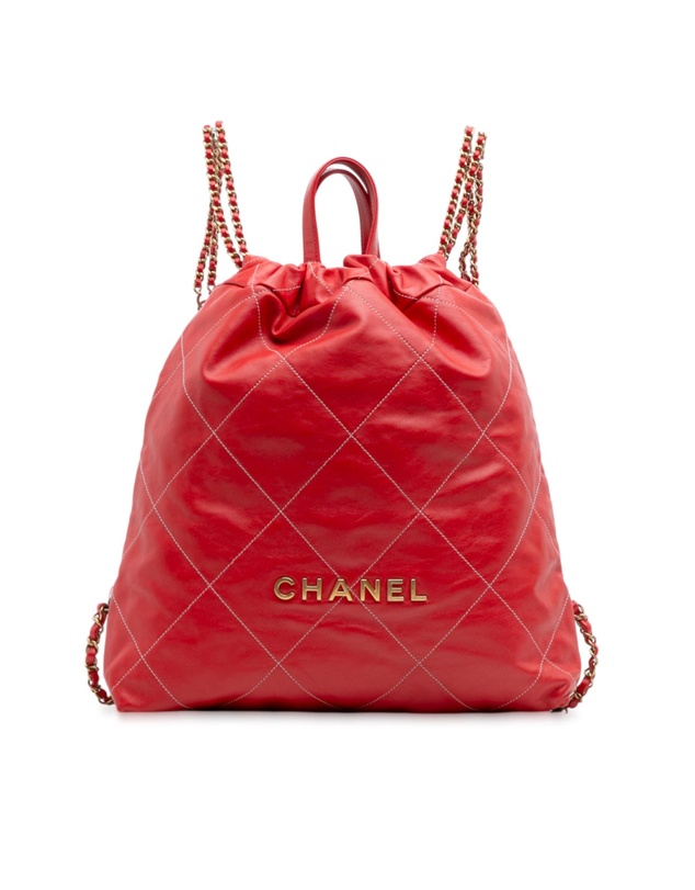 Pre-Loved by Azura Reborn - Pre-Loved Large Shiny Quilted Calfskin 22 Backpack