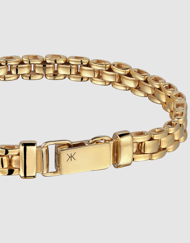 Kuzzoi - Chunky Box Chain Bracelet in Gold-Plated 925 Silver