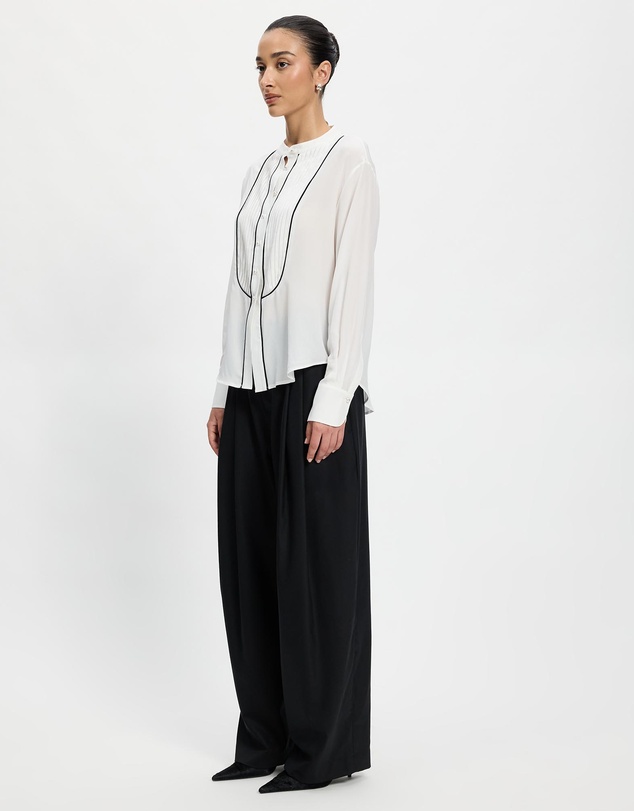 Lindsay Nicholas New York - Tuxedo Blouse