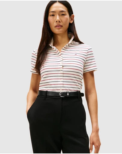 Tommy Hilfiger - Tipping Slim Button Down Short Sleeve Polo