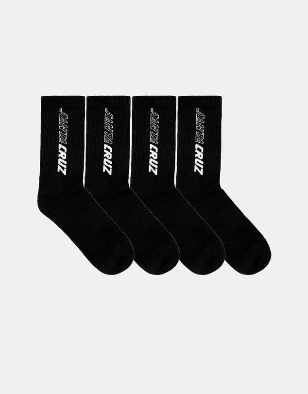 Santa Cruz - 4-Pack Solid Half Strip Crew Socks - Kids-Teens