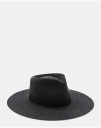 Morgan & Taylor - River Wool Fedora in Charcoal Black