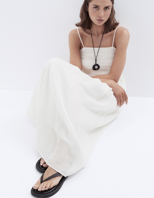 UNISON - Ramie Shirred Dress