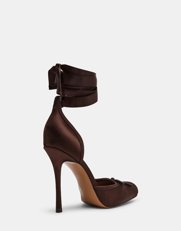 Steve Madden - Larina Dark Brown Satin Heels