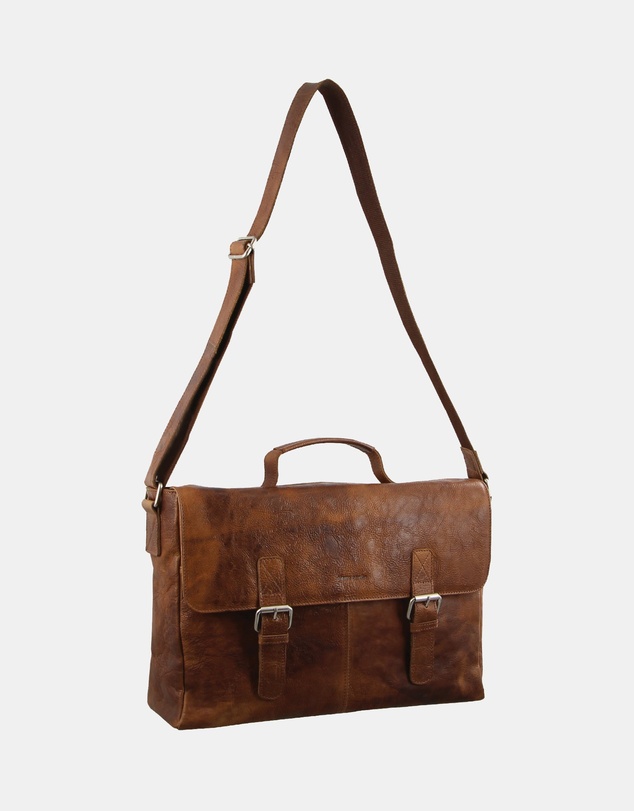 Pierre Cardin - Pierre Cardin Rustic Leather Computer Bag
