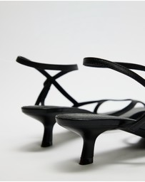 Atmos&Here - Aria Kitten Heel Strappy Leather Sandals