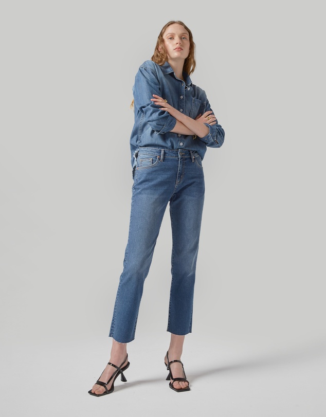 DRICOPER DENIM - Perla Cropped Mid Rise Jeans