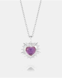 Rachel Jackson - Electric Love February Birthstone Heart Necklace Silver