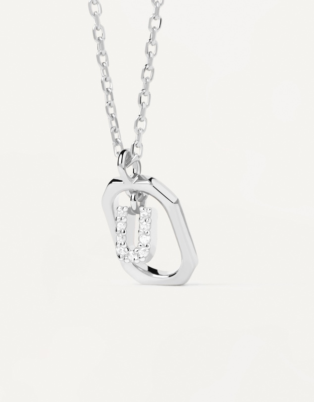 PDPAOLA - Mini Letter U Silver Necklace