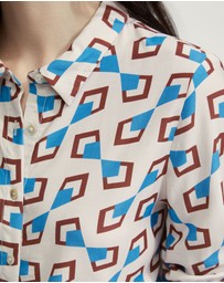 Oxford - Poppy Geo Print Shirt