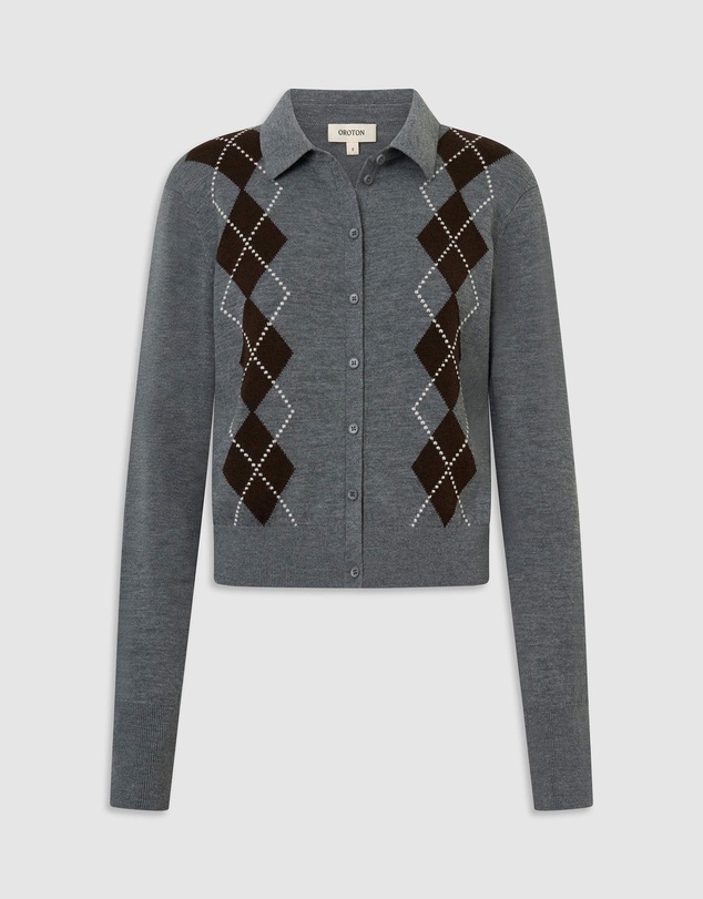 Oroton - Argyle Cardigan