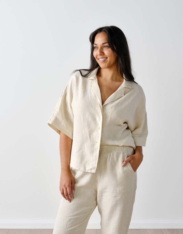 Linen House - Nimes Pure Linen Wide-Sleeved Shirt