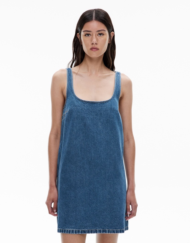 bcbg denim dress Bcbgmaxazria Women's Piper - Blue - Size 12 Belted Denim Dress | MDW SALE 26 Mini dresses Short length COLOR:PNK