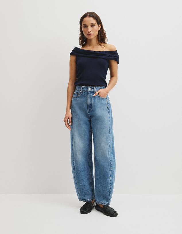 Country Road - Fold Over Knit Top
