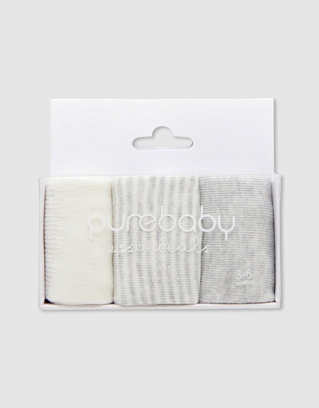Purebaby - 3 Sock Pack-Kids-Babies