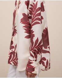 Trenery - Roselle Relaxed Shirt in Red Mahogany