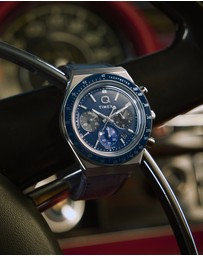 TIMEX - Q Timex® Chronograph 40mm Leather Strap Watch
