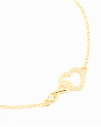 Lovisa - Gold Plated Sterling Silver Cubic Zirconia Infinity & Heart Bracelet