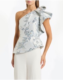 Carla Zampatti - Murano Brocade Flounce Shoulder Top