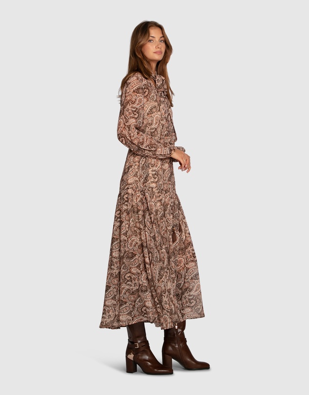 Belle & Bloom - Waterfall Printed Maxi Dress
