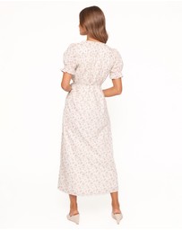 Petal & Pup - Mabella Midi Dress - Peach Ditsy Floral