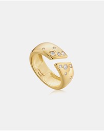 Ania Haie - Ania Haie Muse Gold Cubic Zirconia Wide Adjustable Ring