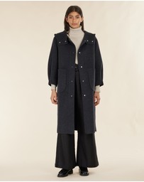 Amelius - Celine Hooded Snap Front Coat