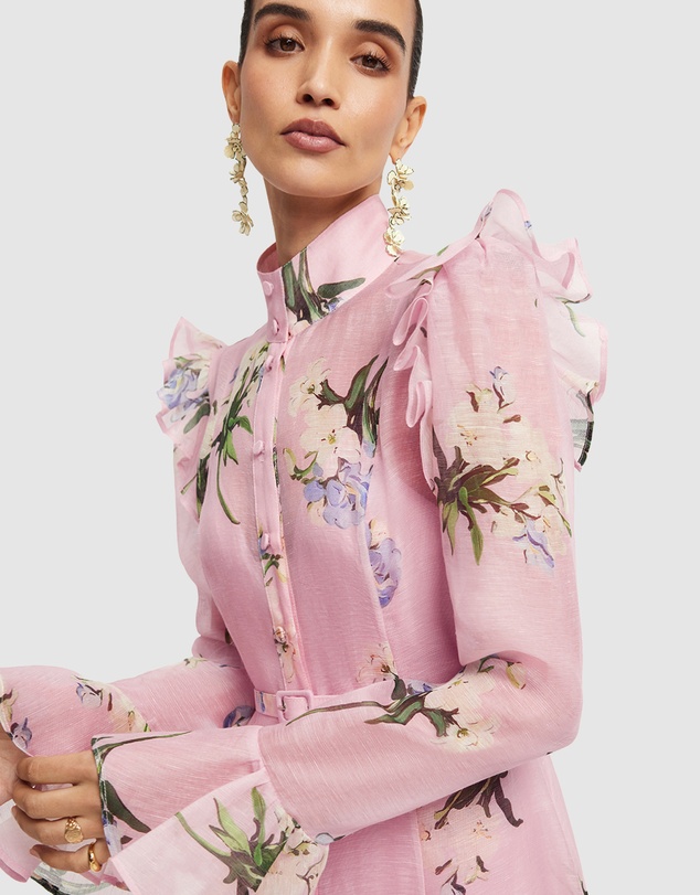 LEO LIN - Katrina Butterfly Sleeve Midi Dress