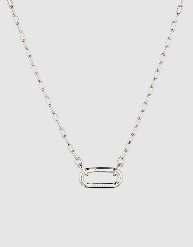 Elli Jewelry - Carabiner Paperclip Chain Necklace in 925 Silver