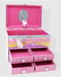 Pink Poppy - Caticorn Dreams Medium Musical Jewellery Box