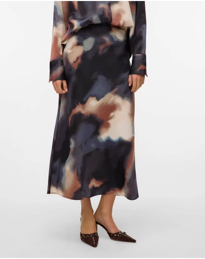 Vero Moda - Joa High Waisted Printed Maxi Skirt