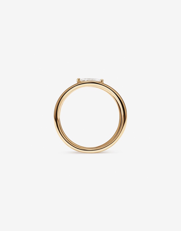 Michael Hill - 0.43 Carat TW Round Brilliant and Marquise Cut Laboratory-Grown Diamond Bypass Ring in 10kt Yellow Gold
