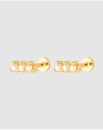 HOUSE OF SLANI - Mila Flat Back Pearl Bar Ear Stud Piercing