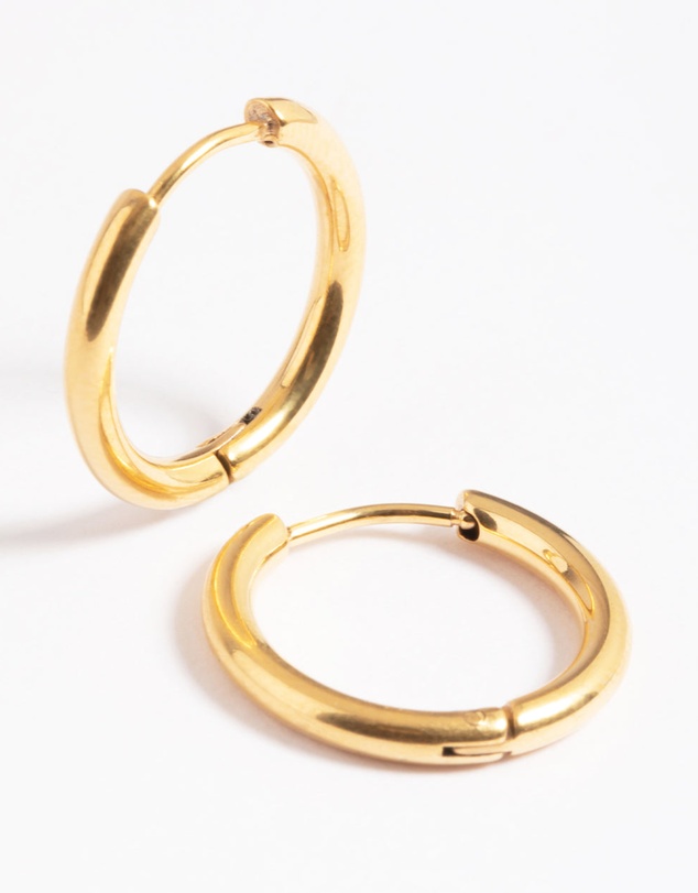 Lovisa - Gold Plated Surgical Steel Thin 12mm Hoop Earrings