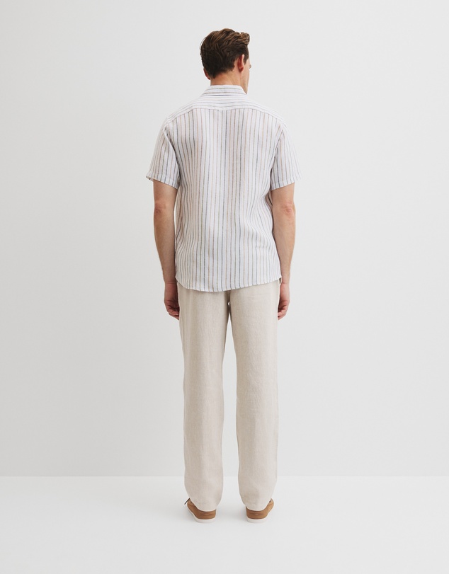 Country Road - Organically Grown Linen Short Sleeve Stripe Shirt