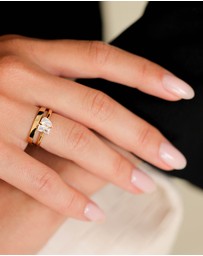 Elli Jewelry - Ring Drop Elegant with Topaz gemstone in 925 sterling silver gold plated