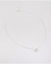 Lovisa - Sterling Silver Cubic Zirconia Pave Heart Necklace