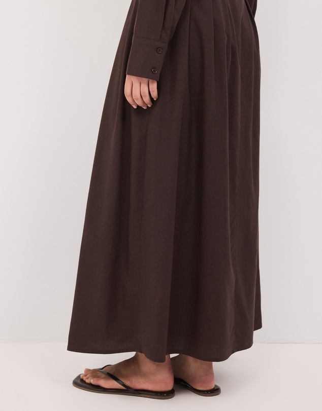 Calli - Jaik Tucked Waist Maxi Shirt Dress