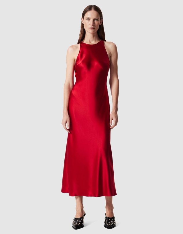 sleeveless satin midi dress & other stories Our version of dressing simple  #ZALORAAsiaFashionExpert , ,  #FinditonZALORA,  & Other Stories Sleeveless Satin Midi Dress
