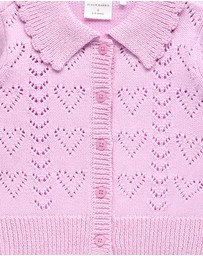 Fleur Harris - Heart Cardigan in Lilac