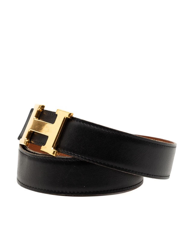 Pre-Loved by Azura Reborn - Pre-Loved Box Calf and Togo Constance H Reversible Belt
