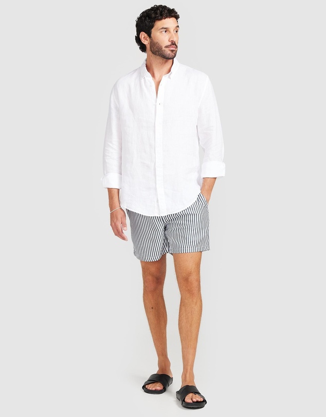 Vacay Swimwear - White Linen Shirt