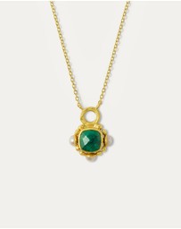 Ottoman Hands - Esther Emerald and Pearl Pendant Necklace