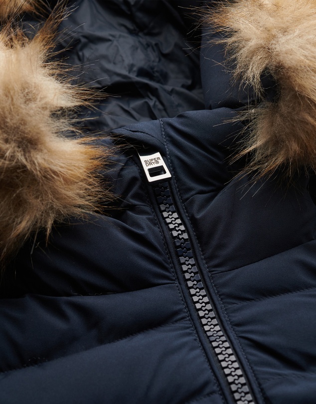 Superdry - Fuji Faux Fur Slim Fit Hood Padded Jacket