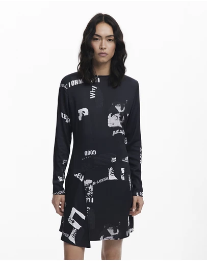 Desigual - Short newspaper dress