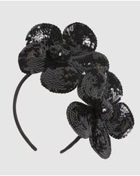 Max Alexander - Shiny Black Flower Fascinator