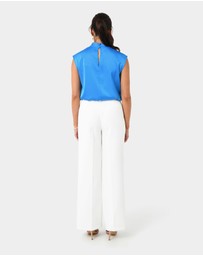 Forcast - Kiar Pleated Satin Top