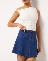 AERE - Skye Denim Mini Skirt