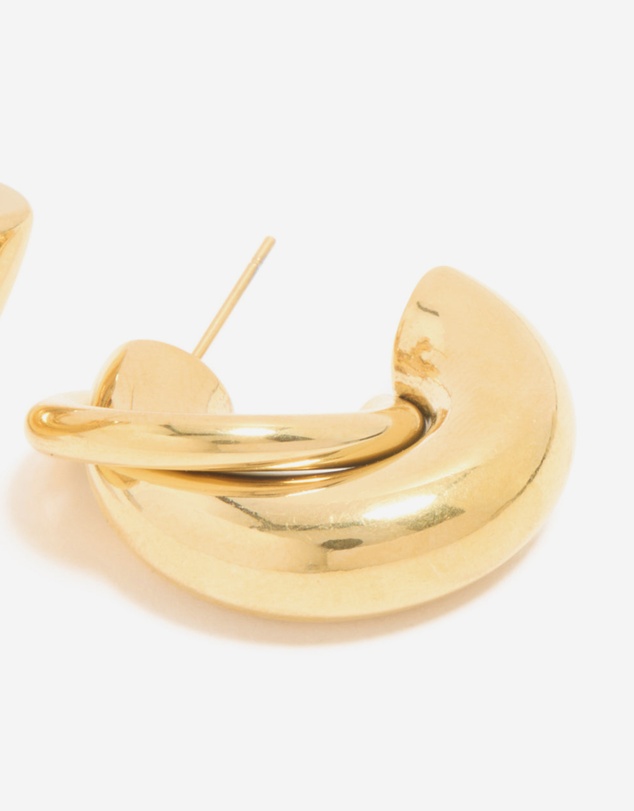 Lovisa - Waterproof Gold Plated Stainless Steel Medium Illusion Hoop Earrings