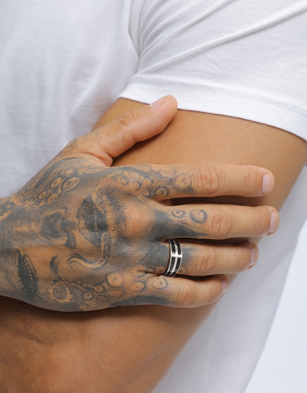 Kuzzoi - ICONIC EXCLUSIVE - Enamel Band Ring in 925 Sterling Silver